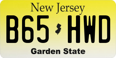 NJ license plate B65HWD