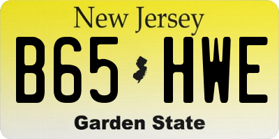 NJ license plate B65HWE