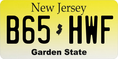 NJ license plate B65HWF