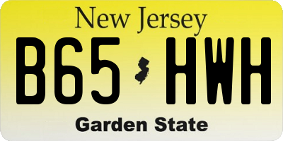 NJ license plate B65HWH