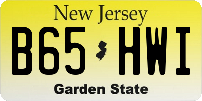 NJ license plate B65HWI