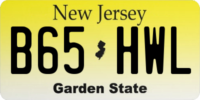 NJ license plate B65HWL