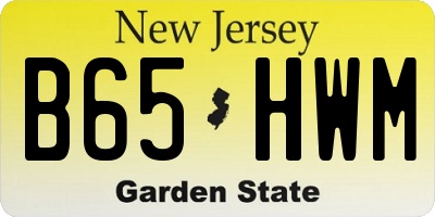 NJ license plate B65HWM