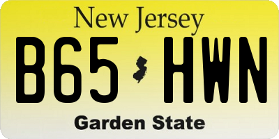 NJ license plate B65HWN