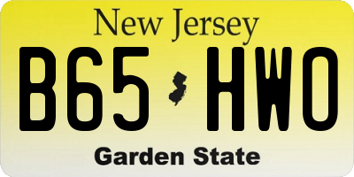 NJ license plate B65HWO