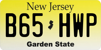 NJ license plate B65HWP