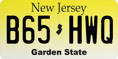NJ license plate B65HWQ