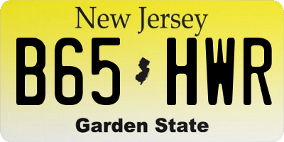 NJ license plate B65HWR