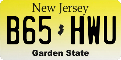 NJ license plate B65HWU
