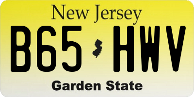 NJ license plate B65HWV