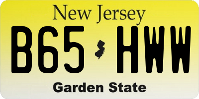 NJ license plate B65HWW