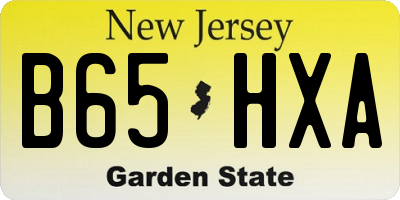 NJ license plate B65HXA