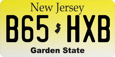 NJ license plate B65HXB