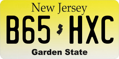 NJ license plate B65HXC