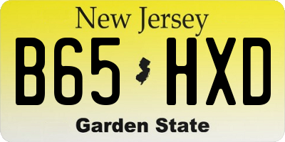 NJ license plate B65HXD