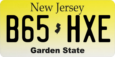 NJ license plate B65HXE