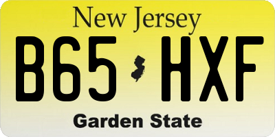 NJ license plate B65HXF