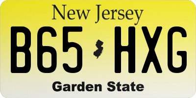 NJ license plate B65HXG
