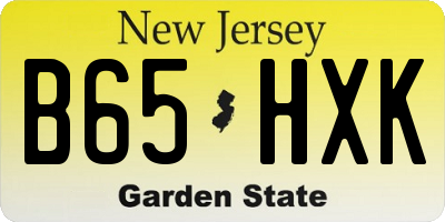 NJ license plate B65HXK