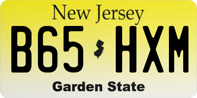 NJ license plate B65HXM