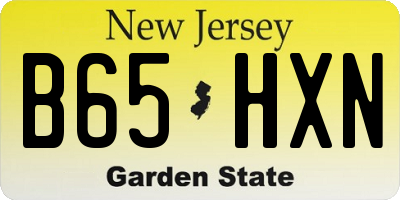 NJ license plate B65HXN