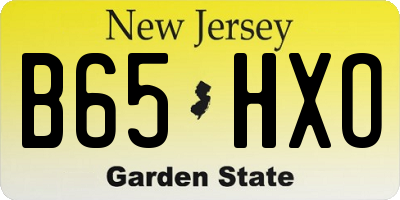 NJ license plate B65HXO