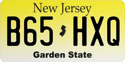 NJ license plate B65HXQ