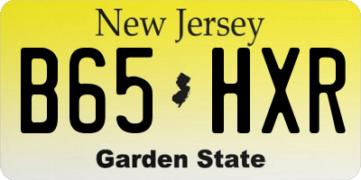 NJ license plate B65HXR