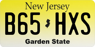 NJ license plate B65HXS