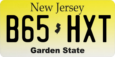 NJ license plate B65HXT