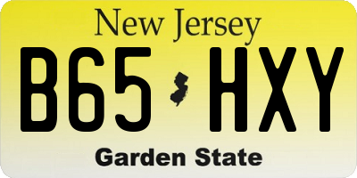 NJ license plate B65HXY