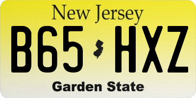 NJ license plate B65HXZ
