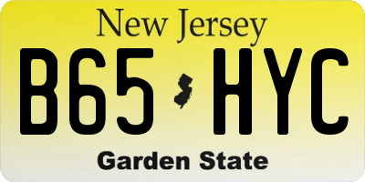 NJ license plate B65HYC