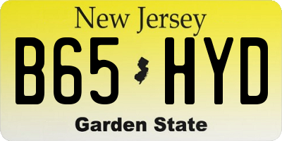 NJ license plate B65HYD