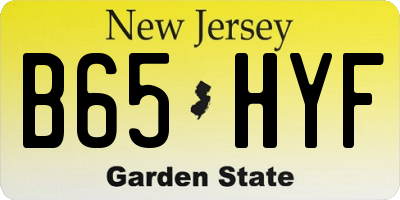NJ license plate B65HYF
