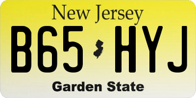 NJ license plate B65HYJ