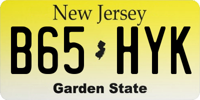 NJ license plate B65HYK