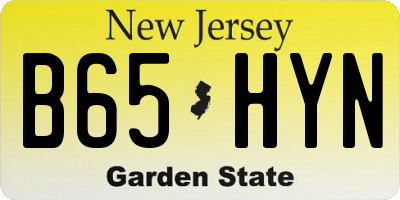 NJ license plate B65HYN
