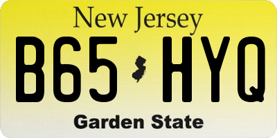 NJ license plate B65HYQ