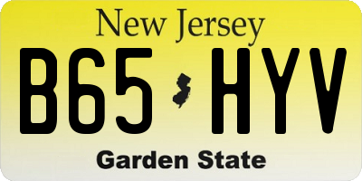 NJ license plate B65HYV