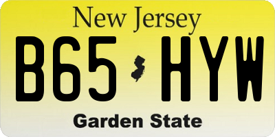 NJ license plate B65HYW