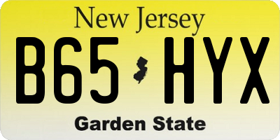 NJ license plate B65HYX