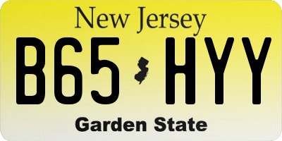 NJ license plate B65HYY