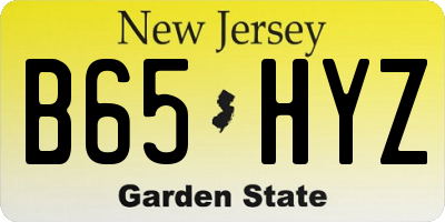 NJ license plate B65HYZ
