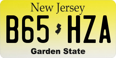 NJ license plate B65HZA