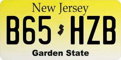 NJ license plate B65HZB