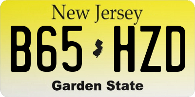 NJ license plate B65HZD