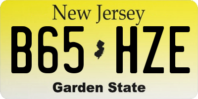 NJ license plate B65HZE