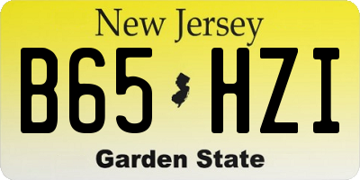 NJ license plate B65HZI