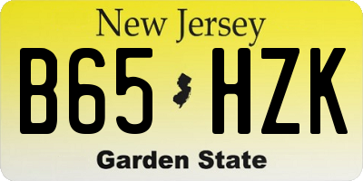NJ license plate B65HZK